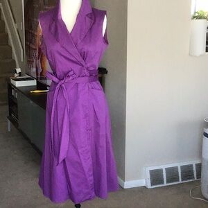 Jones New York SleevelessPurple Wrap Dress